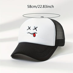 Breathable Mesh Eyes & Mouth Embroidery Baseball Cap
