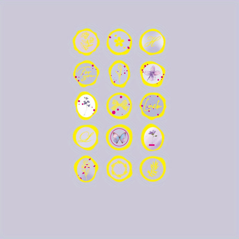 15pcs Sparkling Sealing Wax Stickers Semi-Transpar...