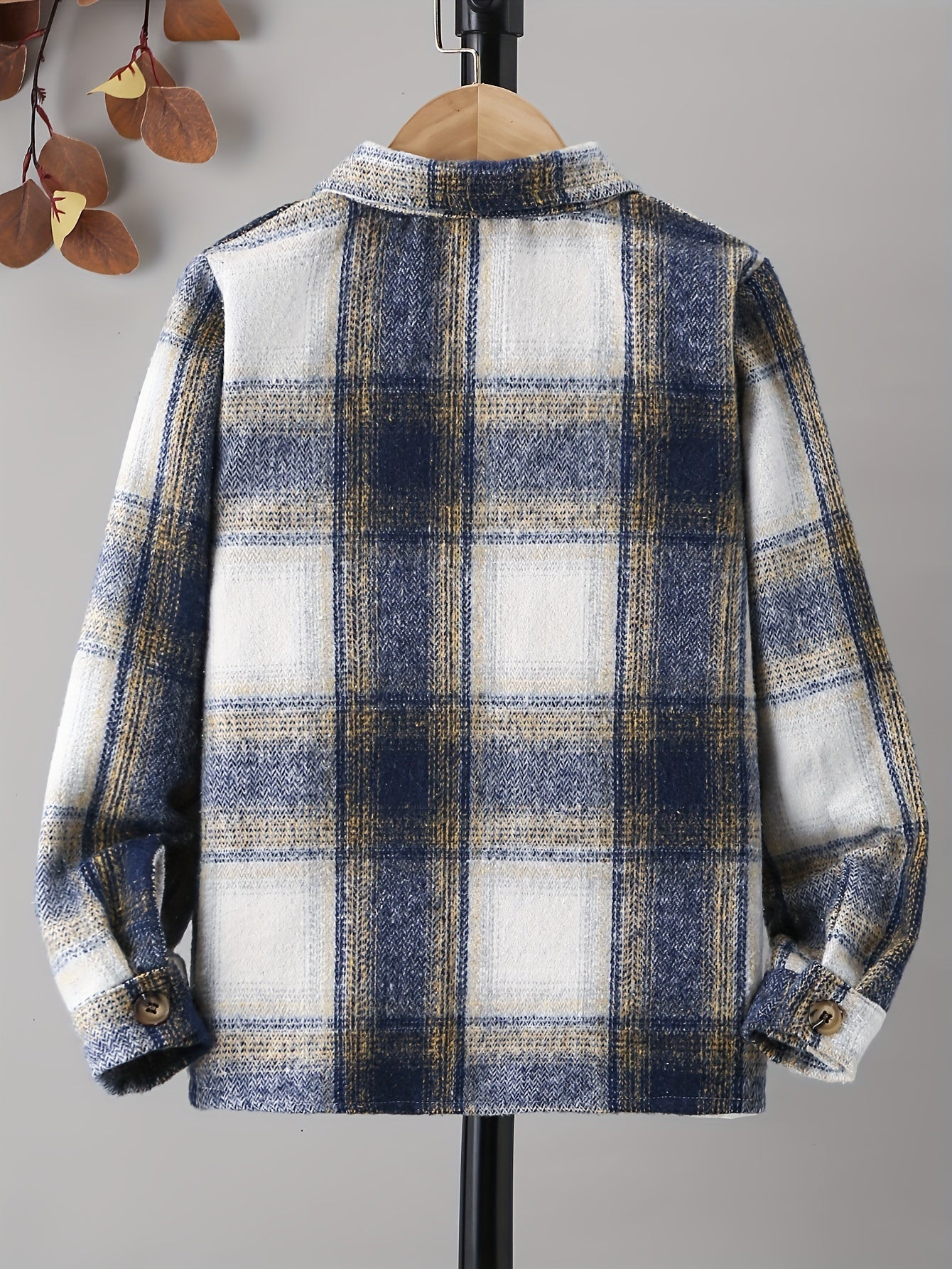 Toddle Boys Plaid Jacket Long Sleeve Button Down Warm Coat Winter Kids Clothes