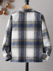 Toddle Boys Plaid Jacket Long Sleeve Button Down Warm Coat Winter Kids Clothes
