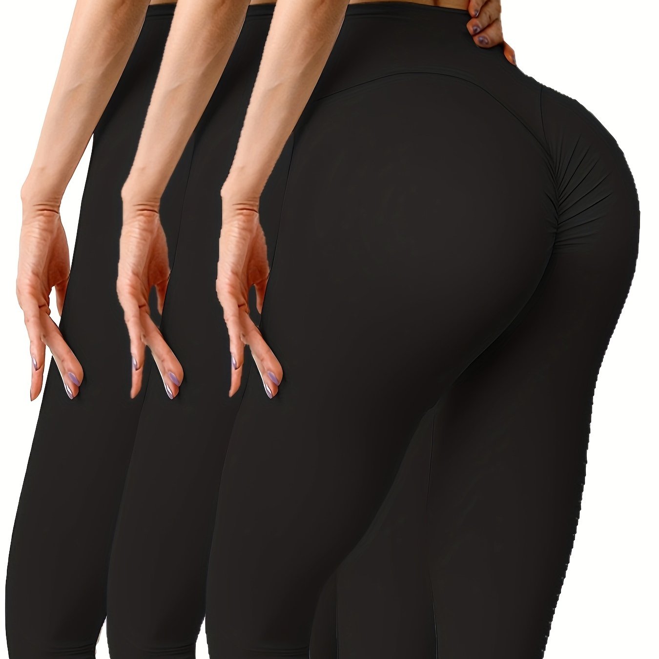 3pcs Yoga Pants High Stretch Butt Lifting Leggings Women's Activewear