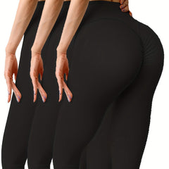3pcs Yoga Pants High Stretch Butt Lifting Leggings Women's Activewear