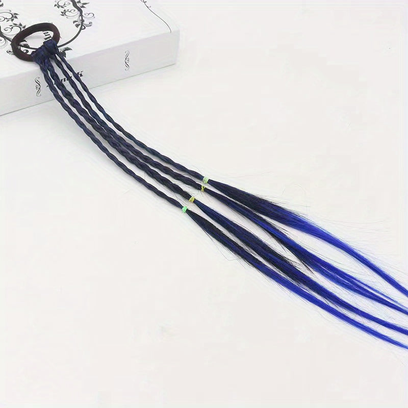 Girls Y2K Gradient Braided Wig Hair Ties for Party Performance