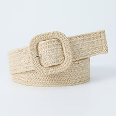 Candy Elastic Straw Belts Boho Braided Belts Casual Dress Belt Women Girdle