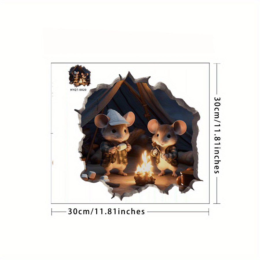 3D Mouse Wall Sticker PVC Waterproof Self adhesive Sticker