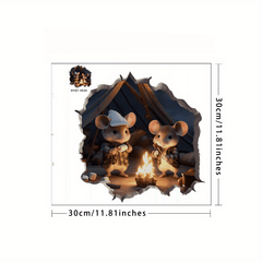 3D Mouse Wall Sticker PVC Waterproof Self adhesive Sticker