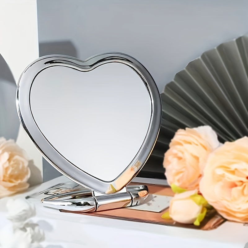 Heart Shaped Travel Makeup Mirror for Girls & Women