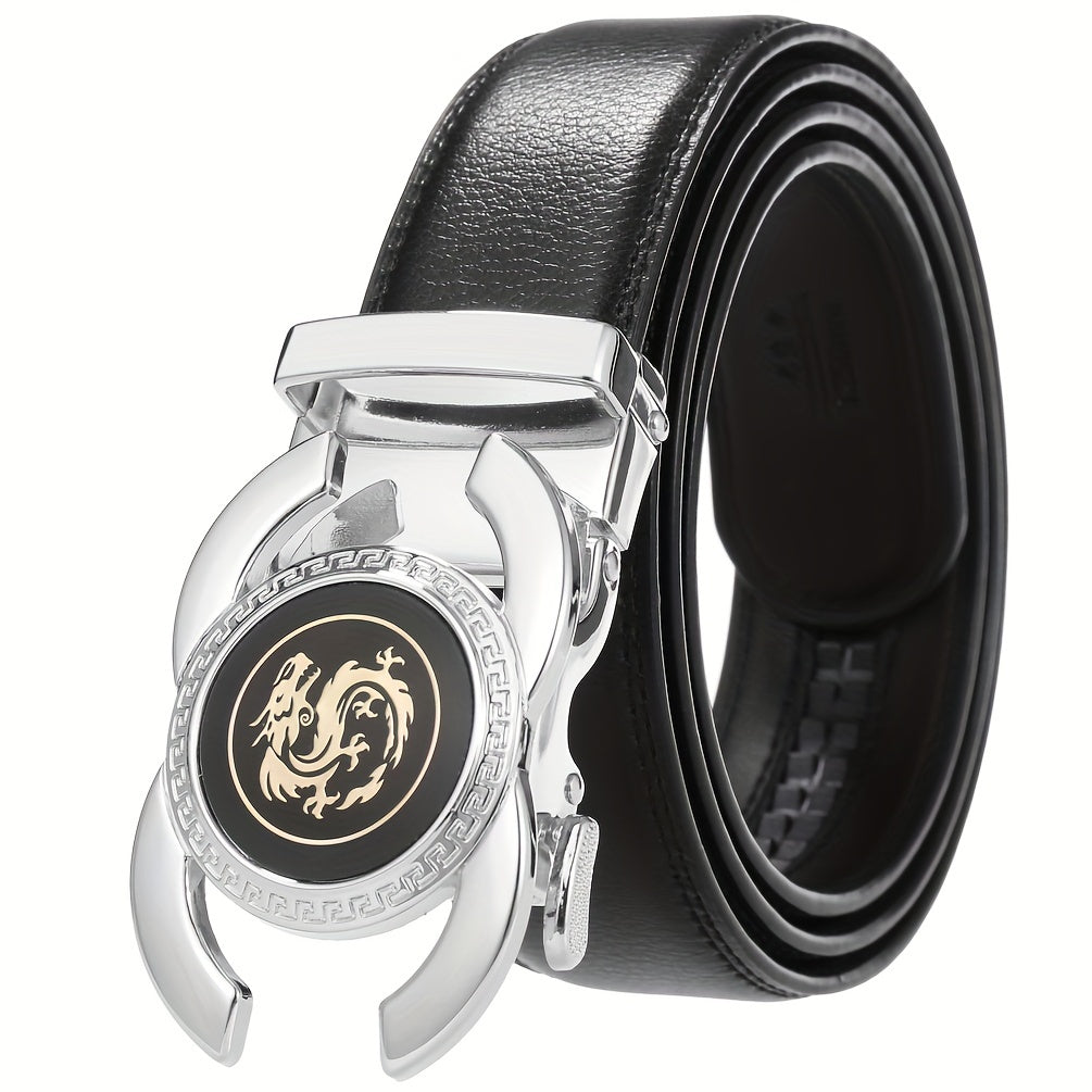Men's Automatic Buckle Cowhide Leather Belt