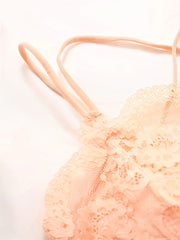 4pcs Lace Wireless Bras Comfy & Breathable Scallop Trim Bra