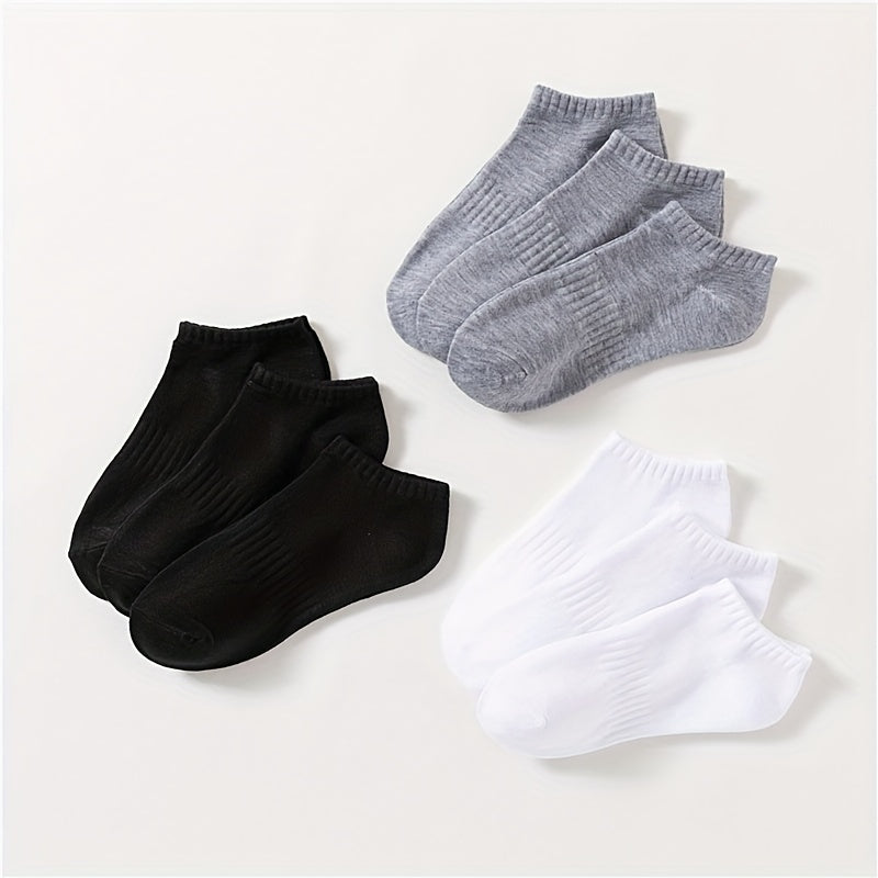 9 Pairs Solid Ankle Socks Women's Stockings & Hosiery
