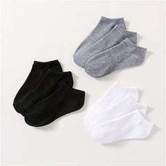 9 Pairs Solid Ankle Socks Women's Stockings & Hosiery
