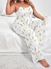 Ditsy Floral Print Camisole & Wide Leg Pants Lounge Set