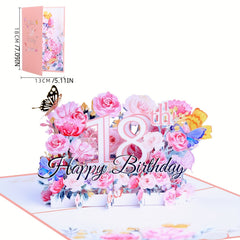 3D Birthday Greeting Card - 18, 20, 30 Years Old - With Envelope