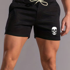Skull Pattern Activewear Comfy Shorts for Men