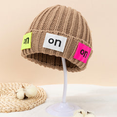Solid Knitted Beanie Hat for Women