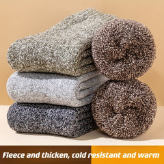 Winter Plus Velvet Wool Warm Socks Men's Plus Size Mid-calf Socks