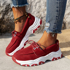 Women's Slip On Casual Shoes Breathable Low Top Lace Up Sports Sneakers