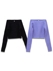 Girls' Long Sleeve Knitted Ballet Dance Top Sweater Pullover Shirt