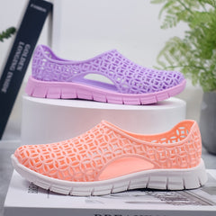 Women's Low Wedge Sandals Hollow Non Slip Beach Shoes