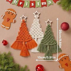 3pcs Macrame Christmas Tree DIY Kit, Perfect Gift for Friends and Family