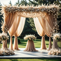 Champagne Chiffon Curtains for Easter Bridal Shower