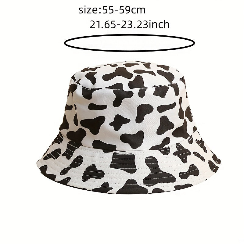 Printed Bucket Hat Cartoon Pattern Reversible Sunscreen Fisherm