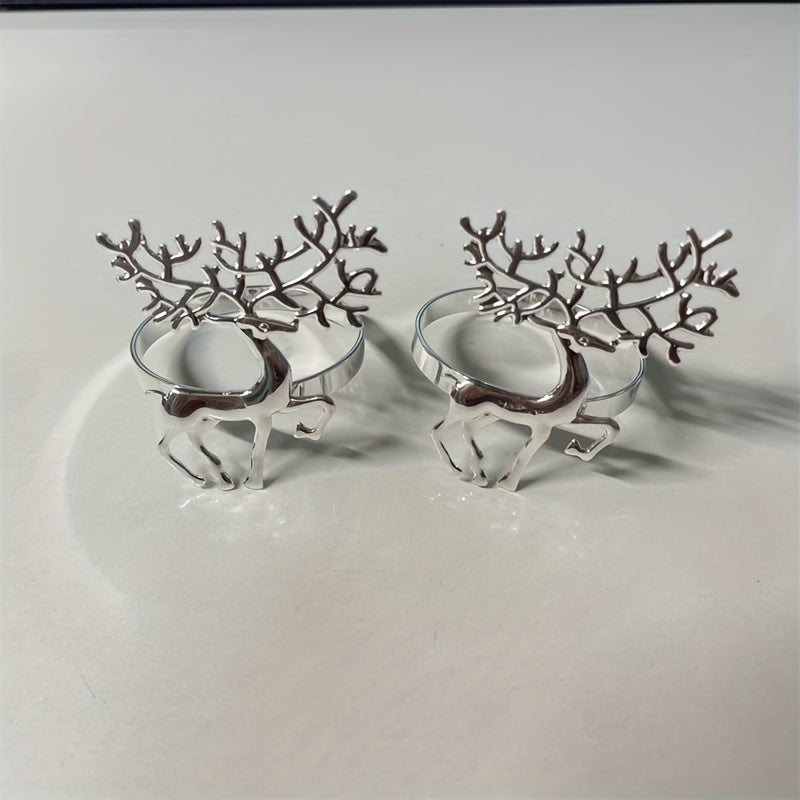 6pcs Christmas Napkin Ring Buckle Holiday Accessory Room Decor