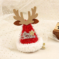 Velvet Christmas Hair Clip Snowflake Wings Deer Letters Holiday Decoration