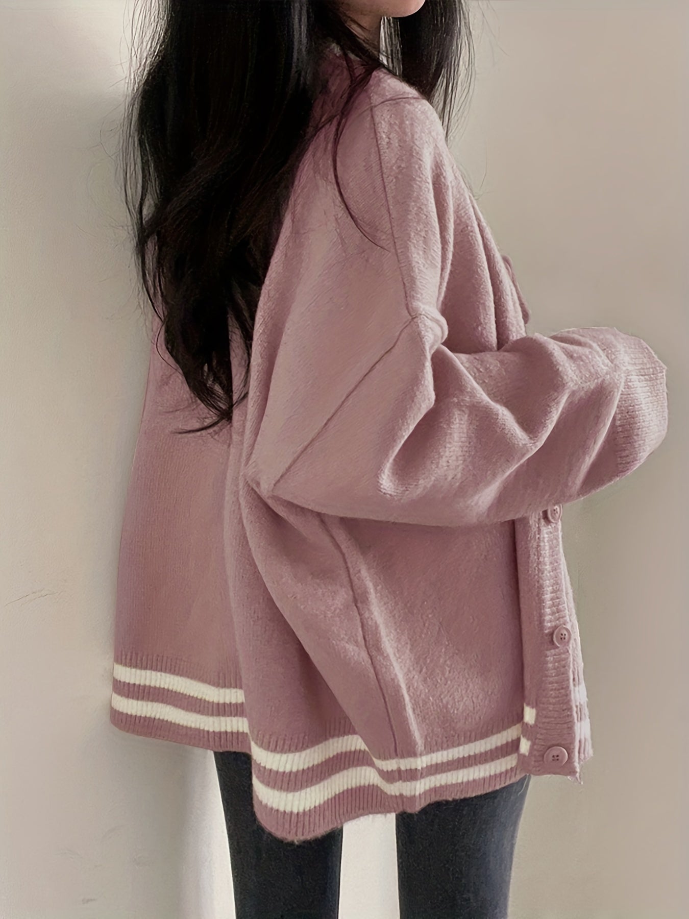 V Neck Button Up Cardigan Long Sleeve Casual Fall Winter Women's Clothing