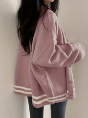 V Neck Button Up Cardigan Long Sleeve Casual Fall Winter Women's Clothing