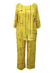 Stripe Print Tee & Pants Set