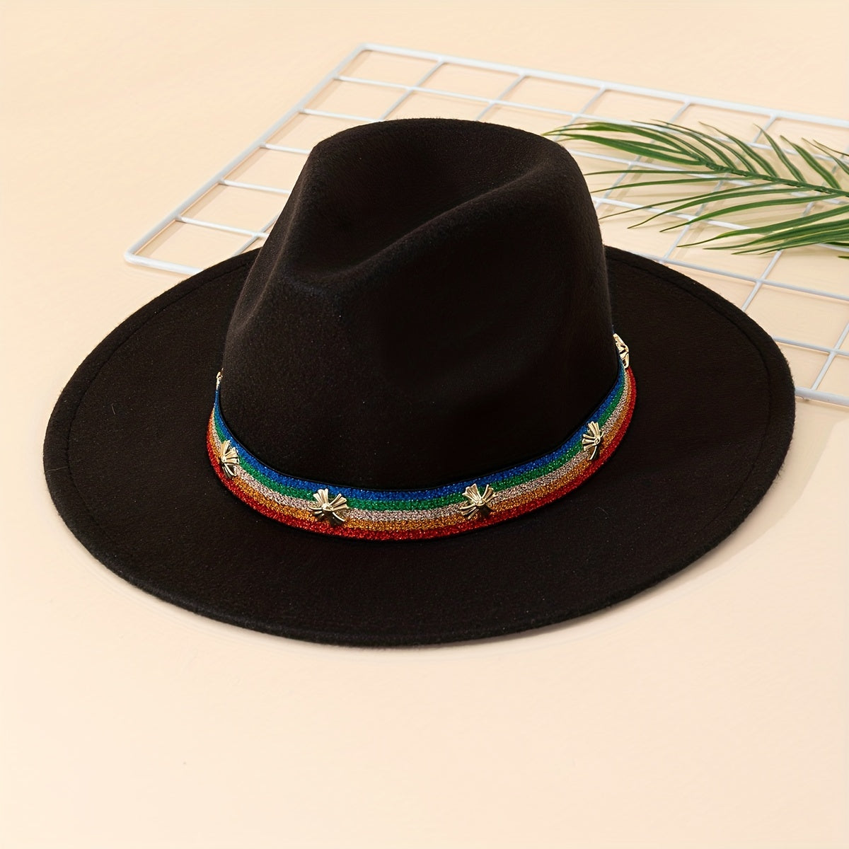Vintage Rainbow Jazz Felt Hat