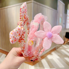 3pcs Floral Polka Dot Bow Hair Hoop Princess Hair Accessories