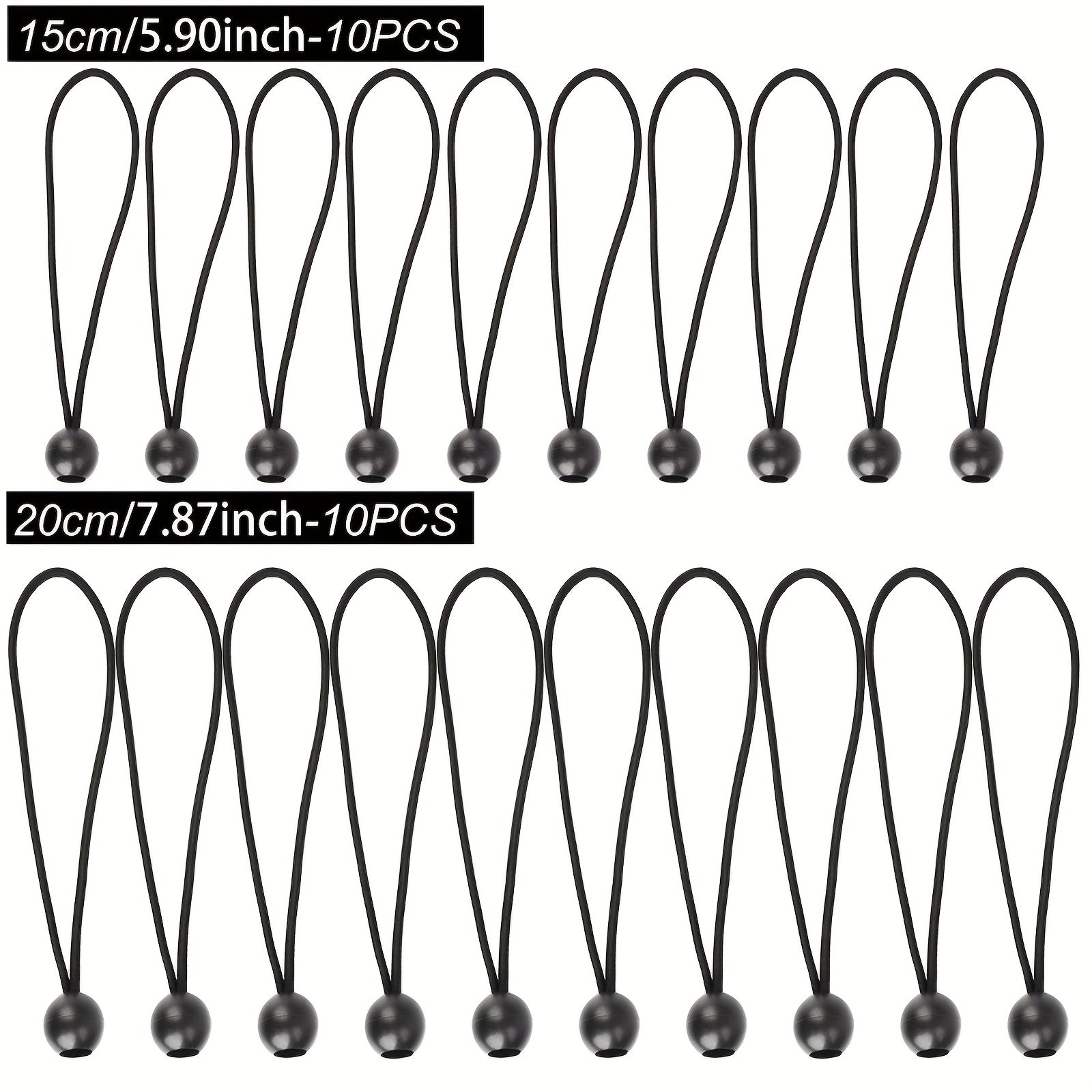 30pcs Ball Bungee Cords Elastic Bungee Straps Tarp Tensioner For Tents