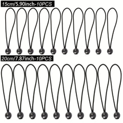 30pcs Ball Bungee Cords Elastic Bungee Straps Tarp Tensioner For Tents