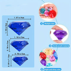 20pcs Diving Gems Acrylic Big Diamond Pool Gems Pirate Treasure Chest