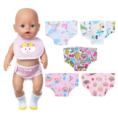 7pcs Doll Apron & Leggings Set with Underwear Accessories