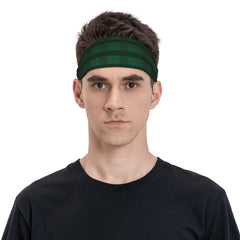 Men's Vintage Plaid Headband Green & Red Striped