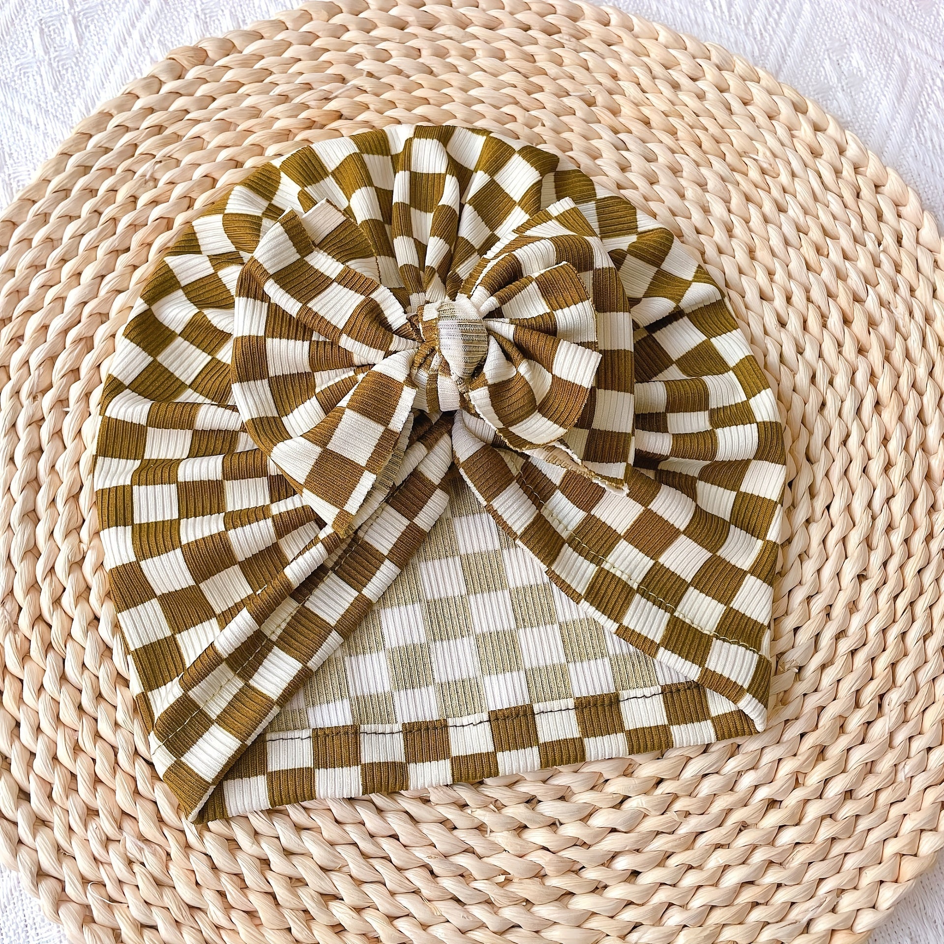 Plaid Bow Decor Hat for Women
