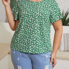 Ditsy Floral Print Butterfly Sleeve Blouse