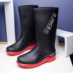 Men High Top Rain Boots Wear resistant Waterproof Non slip Galoshes