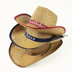 Comfortable Cowboy Hats Knitting Paper Mens Straw Hat Western Sunshade