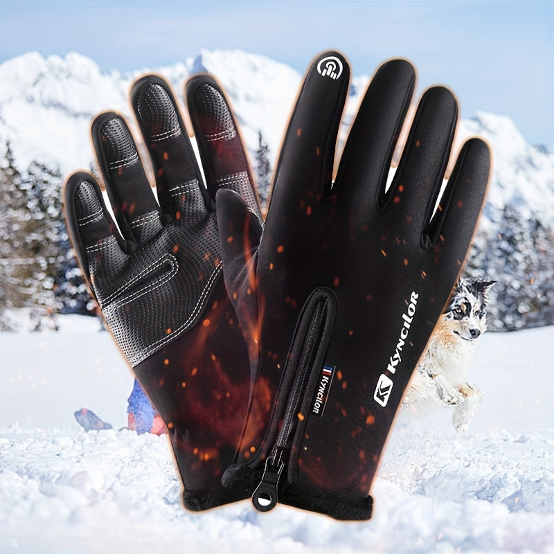 Winter Sports Velvet Warm Gloves Touch Screen Coldproof Ski Cycling Outdoor Glov