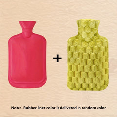 Large Capacity Hot Water Bag with Lid Plush Winter Hot Water Bag