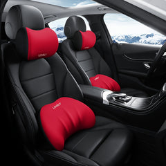 Car Headrest Waist Memory Foam Neck Pillowcase Lumbar Support