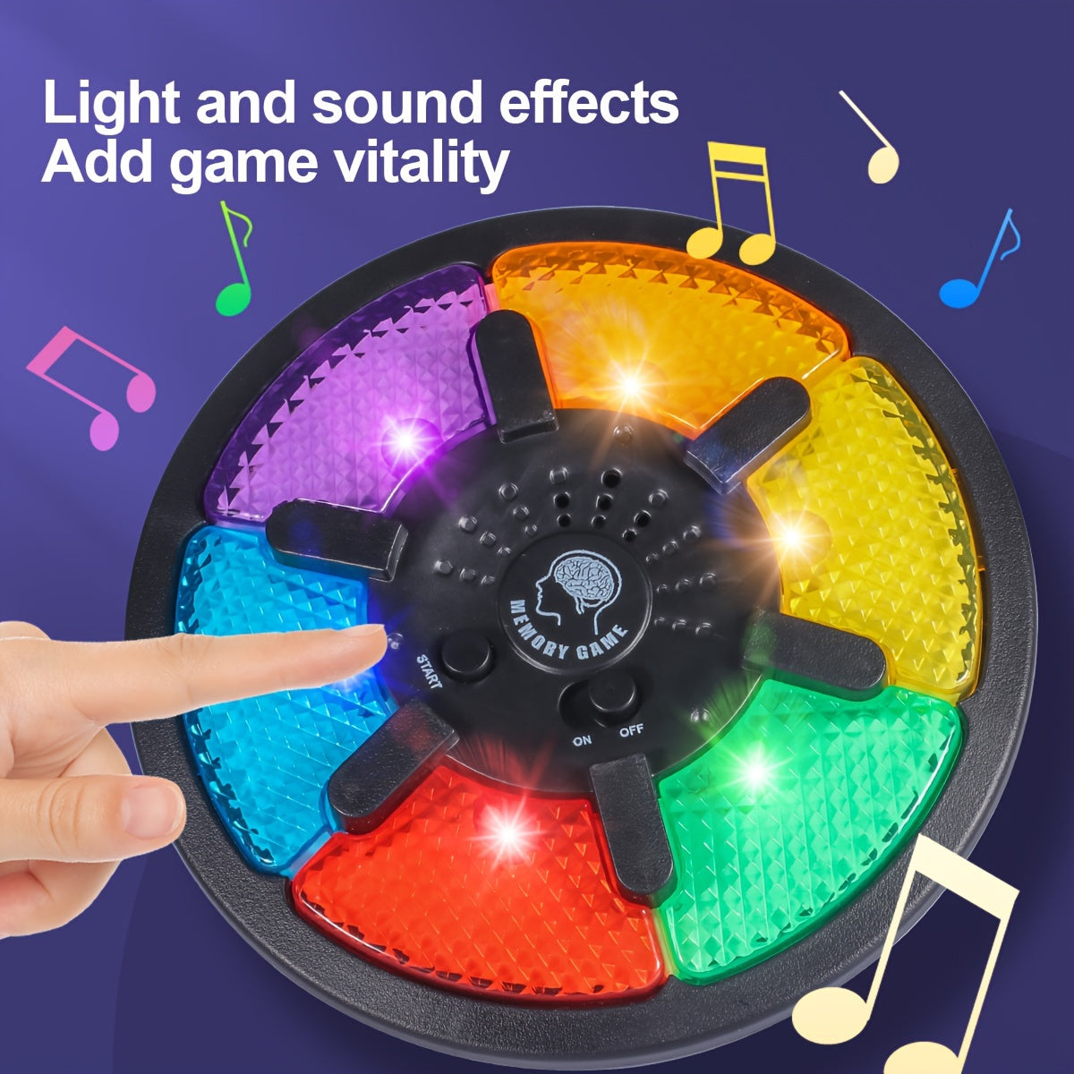 6 in 1 Handheld Memory Game Machine Electronic Toy with Lights & Sounds
