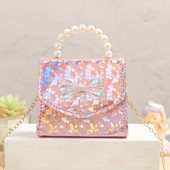 Glitter Bow Decor Coin Purse Crossbody Bag
