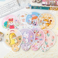 Portable Small Fan Cartoon Folding Mini Round Fan
