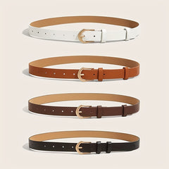 4pcs PU Belt Pin Buckle Casual Jeans Dress Girdle Women