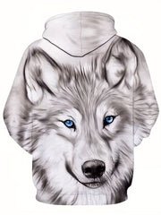 Men's Block Wolf Graphic Hoodie 3D Print Hooded Sweatshirt